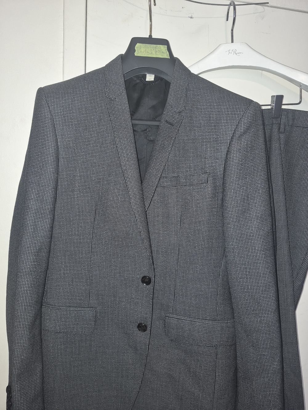 Gray Checked Men's Two-Button Blazer